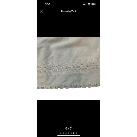 Vtg Peggy Barker dress women’s XS white eyelet sleeveless blue waist tie - Picture 6 of 7